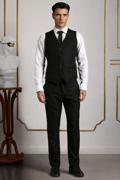 Buy Men Black Textured Formal Three Piece Suit Online - 39973677 ...