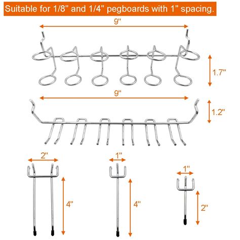 Buy BESRTWE Pegboard Hooks Assortment with Pegboard Bins, Peg Locks ...