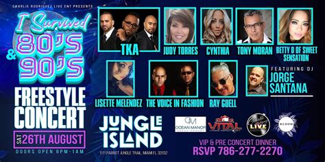 I SURVIVED THE 80s & 90s FREESTYLE CONCERT, Jungle Island, Miami, 26 ...