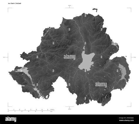 Shape of a Grayscale elevation map with lakes and rivers of the ...