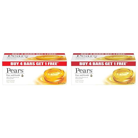 Buy Pears Pure & Gentle Soap Bar (Buy 4 get 1 free) - With Glycerin for ...