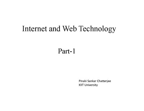 1.Introduction to HTML - Internet and Web Technology Part- Pinaki ...