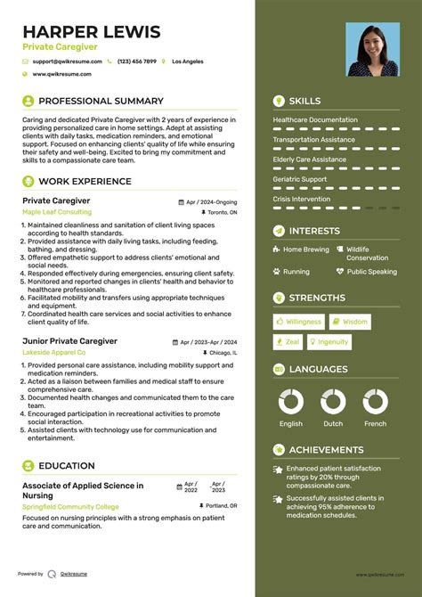 10+ Private Caregiver Resume Samples & Templates for 2025
