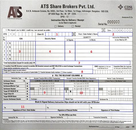 How to fill out Delivery Instruction Slip (DIS)?