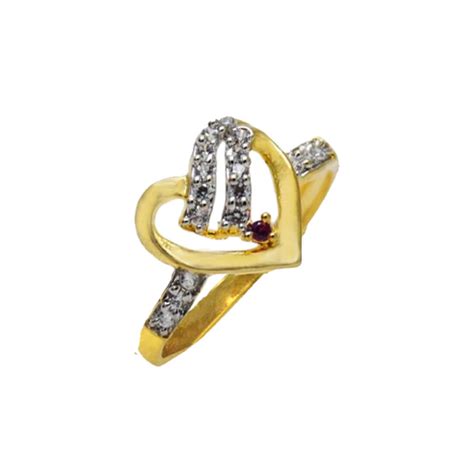 Dashing Gold Plated AD Stone Heart Love Finger Ring Online – K Supreme