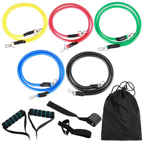 11pcs Fitness Resistance Bands Set Workout Exercise Tube Bands with ...