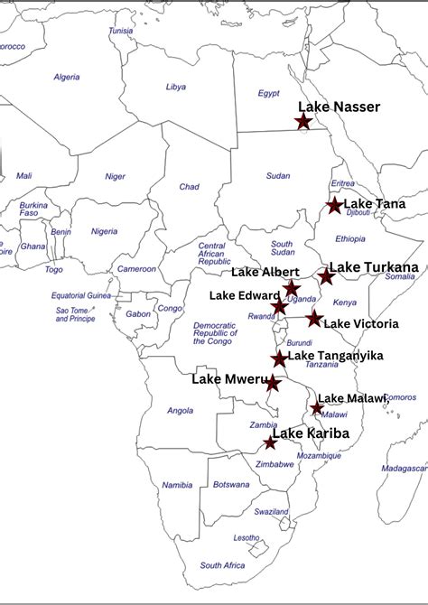 Lake Nasser Africa Map Lake Nasser And Toshka Lakes, Egypt