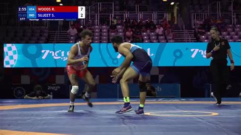 Real Marshall Ray WOODS (USA) vs. Sujeet SUJEET (IND) | WORLD WRESTLING ...