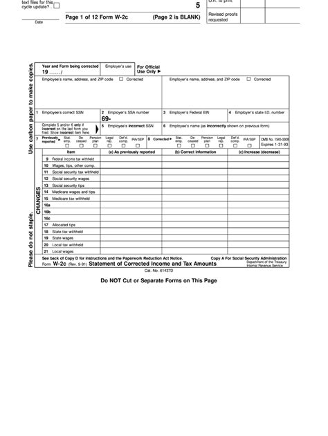 Image result for W-2c Forms Printable