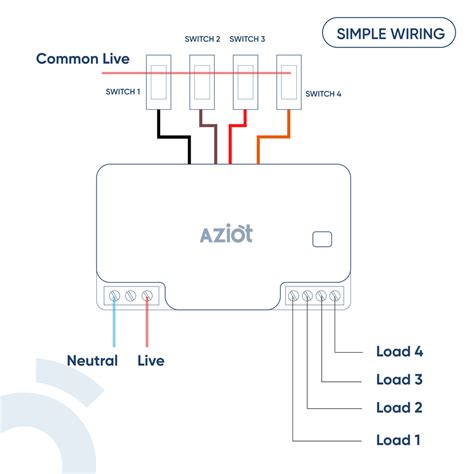 Aziot 4 Node Smart Switch with WiFi & Bluetooth - Made in India