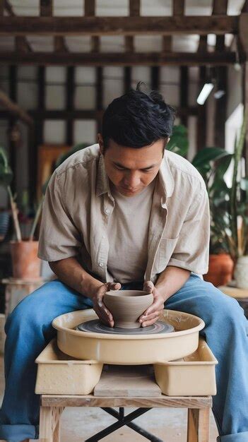 Front view artist doing pottery | Premium AI-generated image