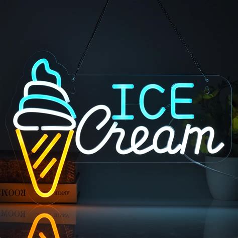 Amazon.com: JOMOBUTY Ice Cream Neon Sign LED Light up Sign with ...