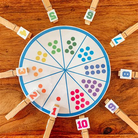 Number 1-10 Matching Game, Educational Printable Math Wheel, Preschool ...