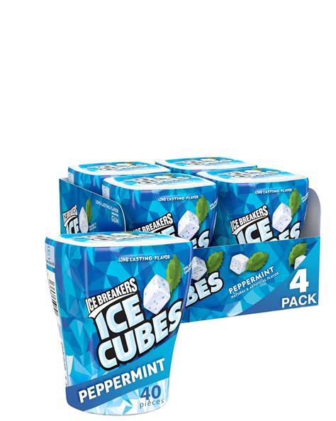 Amazon.com : ICE BREAKERS ICE CUBES Peppermint Sugar Free Chewing Gum ...