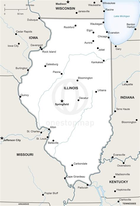 Printable Map Of Illinois With Cities