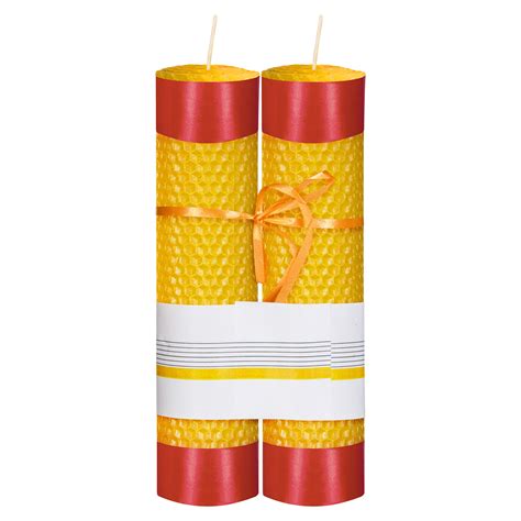 Beeswax candle Handmade Natural floral scented yellow (2 Pieces)