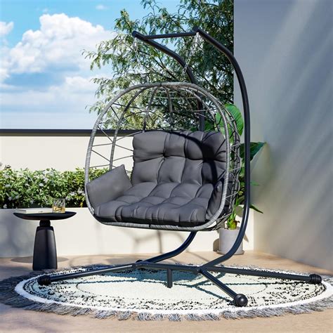 Amazon.com: Pamapic Double Swing Egg Chair,Love Seat Proch Swing Egg ...