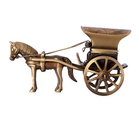 Buy Brass Horse Cart Medium Antique Brass Showpiece Online at Best Price