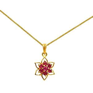 Joyalukkas Ratna Collections 22k (916) Yellow Gold and Ruby Pendant ...