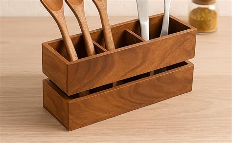 Artsio Craft Store "Premium Wooden Spoon Cutlery Rack Holder - Utensil ...