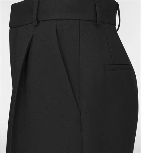 Wijduitlopende broek Zwarte wol en zijde | DIOR