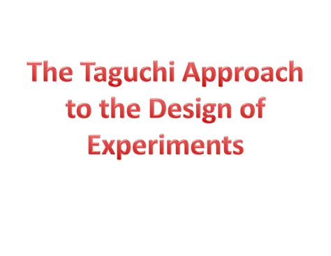 Image result for Taguchi methods Design of Experiments