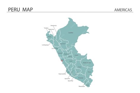 Premium Vector | Peru map vector illustration map have all province and mark the capital city of ...
