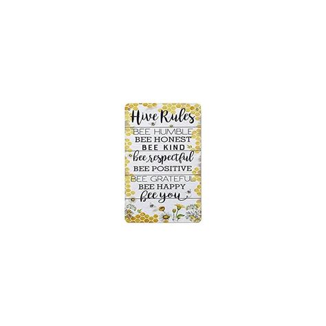 Easter Decor Tin Sign Hive Rules Bee Humble Bee | Ubuy India