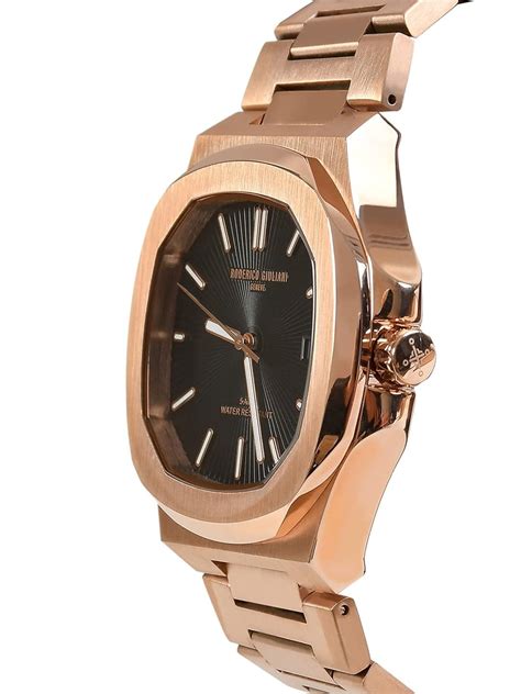Buy RODERICO GIULIANI Analog Black DIAL Rose-Gold CASE Rose-Gold Steel ...