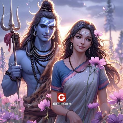 shiv ji and parvati ji photo 8k - House of Ghantee