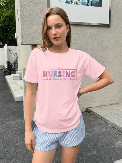 Nursing Is A Work Of Heart - Minimalist Colorful Lettering Print T ...