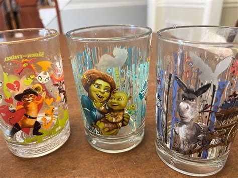Mcdonalds Shrek Glasses set of 6 (Shrek the Third/Shrek Forever After ...