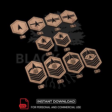 Buy Space Force Enlisted Ranks SVG | Military CNC Laser Engraving ...