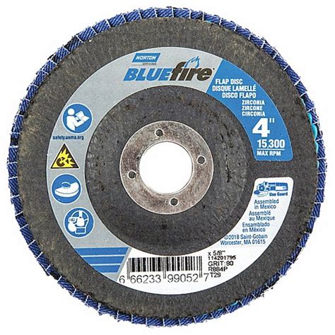 NORTON, Type 29, 4" x 5/8", Flap Disc - 23Z449|66623399052 - Grainger