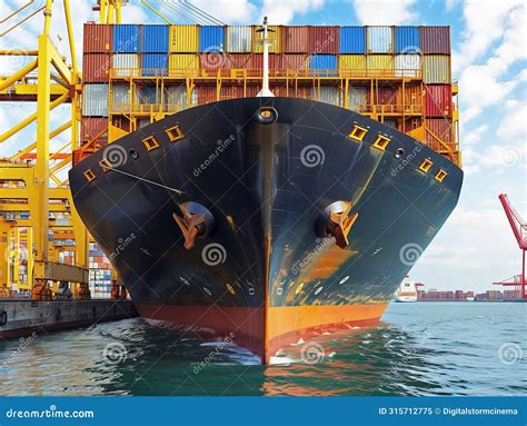 Commercial Cargo Ship Waiting At Berth For Start Of Loading Stock Photo ...