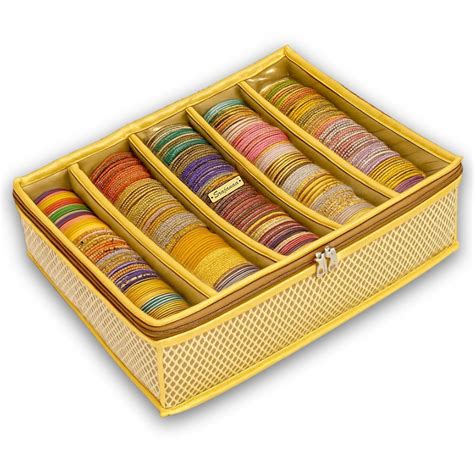 SRAJANAA 5 Rod Bangle Organizer Box for Women | Transparent PVC Chudi ...