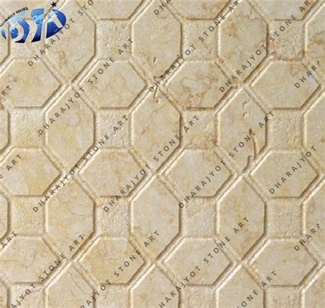 Elegant Hexagonal Pattern Stone Mural Wall Panel – Dharajyot Stone Art