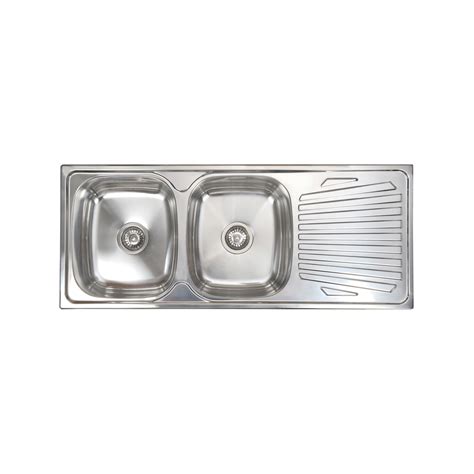 Estilo 1180mm Stainless Steel Double Bowl Sink With Drainer - Bunnings ...