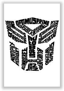 Athah Poster Autobot Optimus Prime Transformer Black and White Movie ...