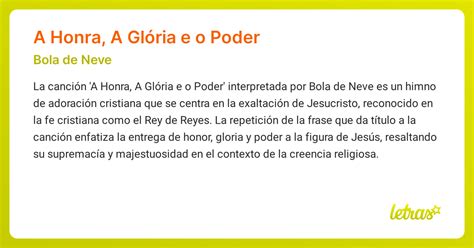 Significado de la canción A HONRA, A GLÓRIA E O PODER (Bola de Neve ...