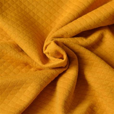 Tissu | jersey matelassé | coton bio | moutarde - A&A Patrons