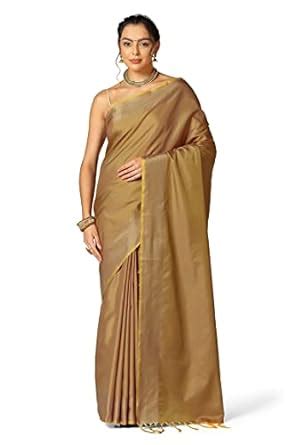 Leriya Fashion Women's Saree | Cotton Silk Solid Saree With Golden ...