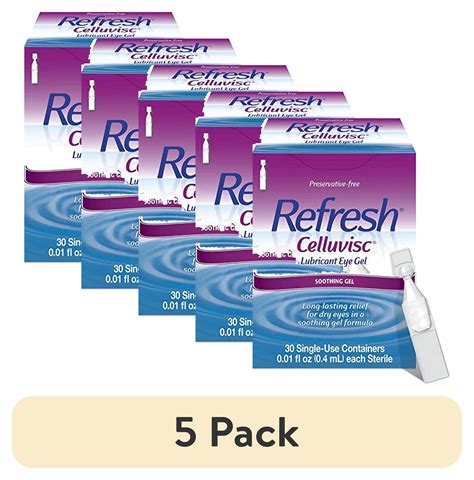 (5 pack) Refresh Celluvisc Lubricant Eye Gel Drops, Single-Use ...