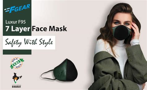 F Gear Luxur Medium F95 Mask Olive Pack of 1 Safeguard 7 layer ISO CE ...