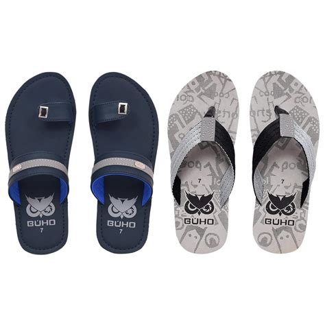 Buy BUHO Men's Thong Flip Flops Combo|Chappal Seruppu Slipper at Amazon.in