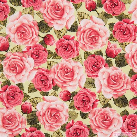 light green QT Fabrics flower fabric with pink roses Fabric by Japanese ...