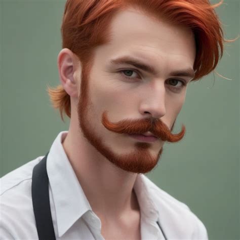 Red-Haired Man with Moustache and Stubble | Stable Diffusion Online
