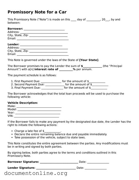 Image result for Car Promissory Note Form