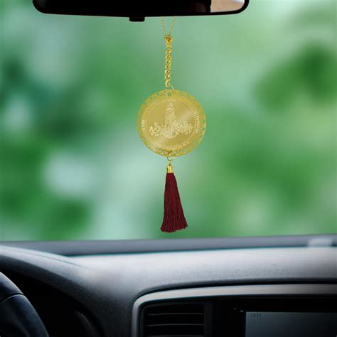 Diviniti 24K Gold Plated Double Sided Tirupati Balaji Car Dangler 6 CM ...