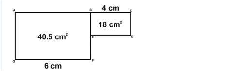 The areas of the two rectangles in the diagram are ABFG-40.5 cm.sq. and ...